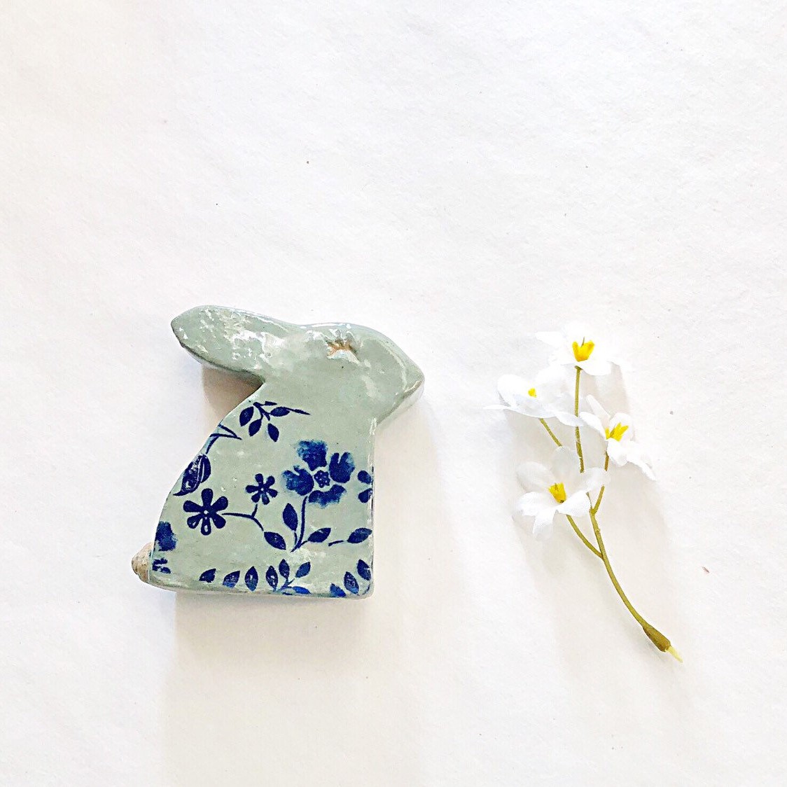 Greenblue Rabbit - Ceramic Contemporary Silhouette